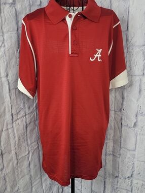 Russell Athletic Team Issue A Crimson Tide Polo Shirt Men's Small Red